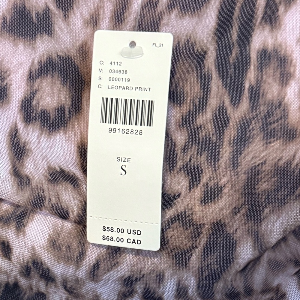 By Anthropologie Mesh Shirred Leopard Print Tube Top Size Small New with Tags - Picture 6 of 8